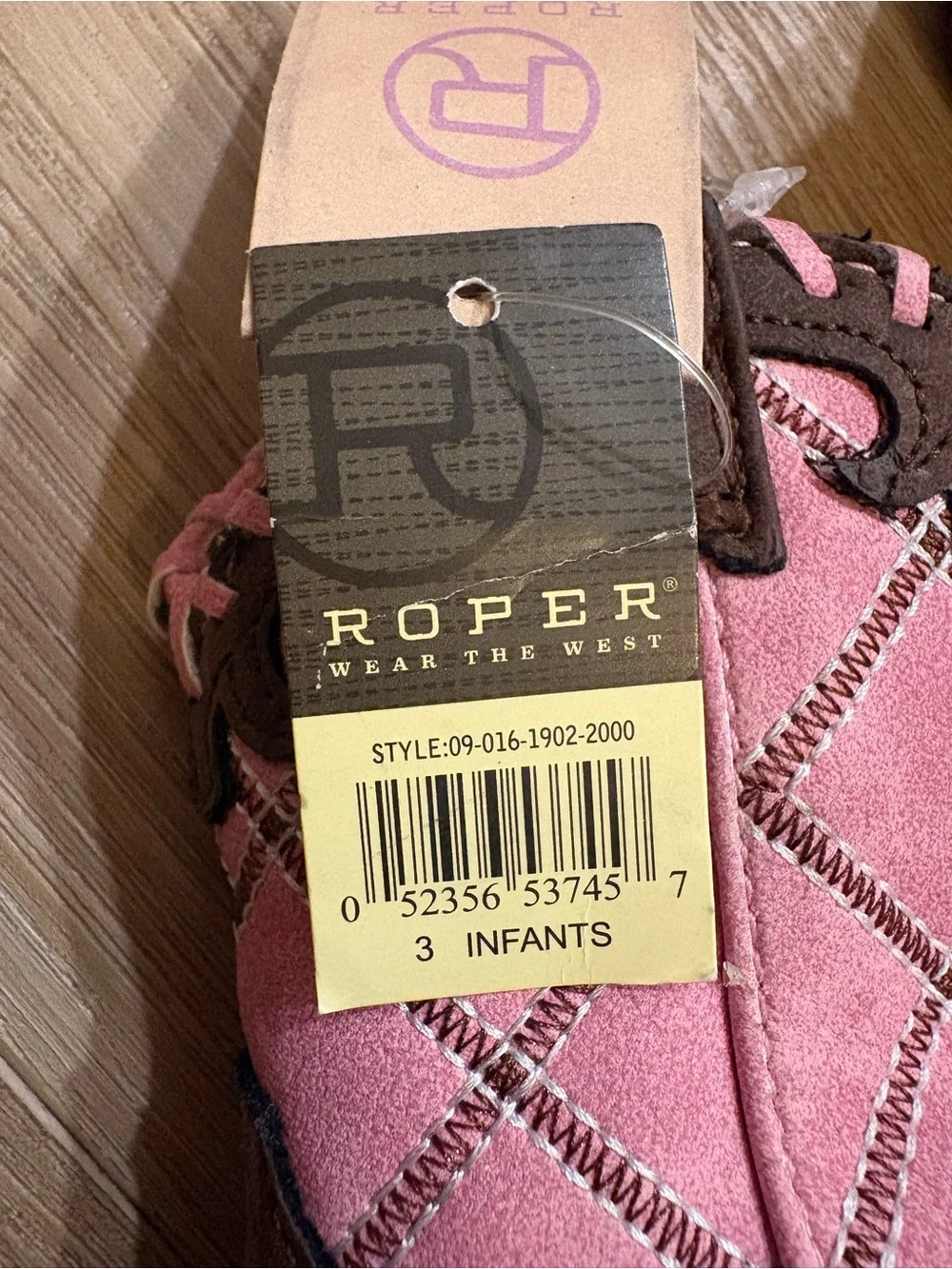 Roper Infant Pink & Brown Western Cowboy Boots Size 3 Baby Cowgirl NWT